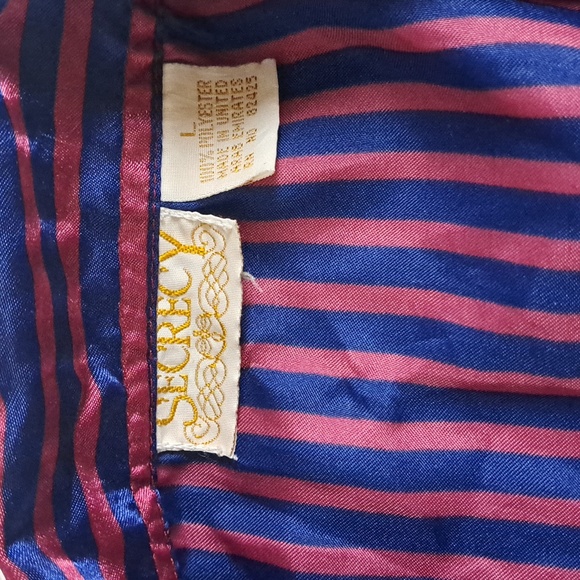 Vintage Secrecy silky striped oversized button front pajama shirt szL - Picture 8 of 14